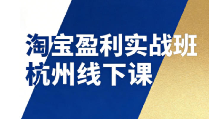 淘宝盈利实战班杭州线下课12月26-28日(音频+字幕)，帮你掌握SOP流程+12门核心技术好创网-专注优质VIP网课 网络创业落地实操课程资源分享 – 每天更新_高质量项目输出好创网
