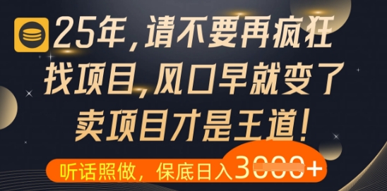 什么？25年你还在疯狂找项目做，醒醒吧，看完这些你全都懂了【揭秘】好创网-专注优质VIP网课 网络创业落地实操课程资源分享 – 每天更新_高质量项目输出好创网