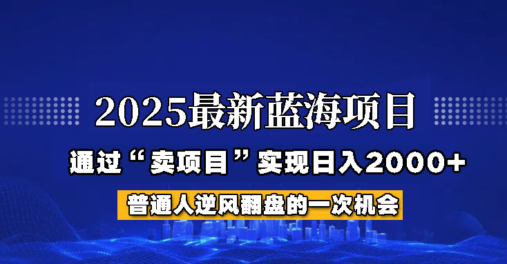 2025年蓝海项目,如何通过“网创项目”日入2000+好创网-专注优质VIP网课 网络创业落地实操课程资源分享 – 每天更新_高质量项目输出好创网