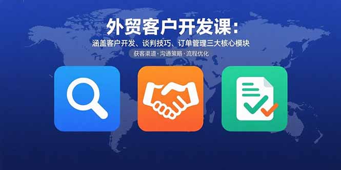 外贸客户开发课：涵盖客户开发、谈判技巧、订单管理三大核心模块好创网-专注优质VIP网课 网络创业落地实操课程资源分享 – 每天更新_高质量项目输出好创网