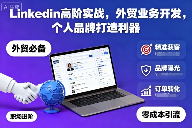 Linkedin高阶实战,外贸业务开发,个人品牌打造利器好创网-专注优质VIP网课 网络创业落地实操课程资源分享 – 每天更新_高质量项目输出好创网