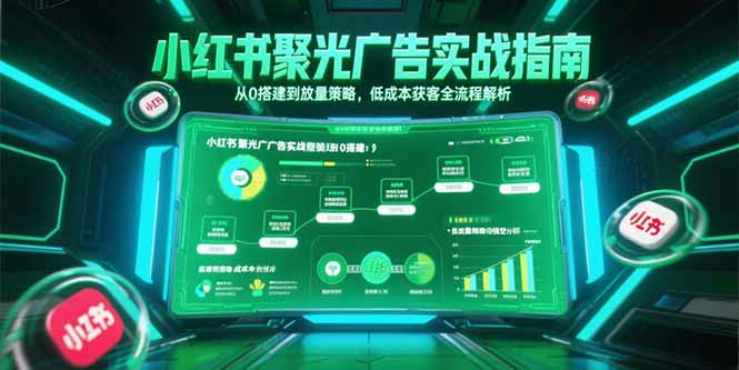 小红书聚光广告实战指南,从0搭建到放量策略,低成本获客全流程解析好创网-专注优质VIP网课 网络创业落地实操课程资源分享 – 每天更新_高质量项目输出好创网