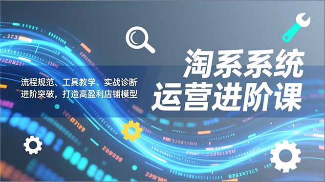 淘系系统运营进阶课2.0，流程规范、工具教学、实战诊断，进阶突破，打造高盈利店铺模型好创网-专注优质VIP网课 网络创业落地实操课程资源分享 – 每天更新_高质量项目输出好创网