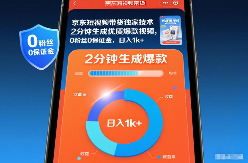 京东短视频带货独家技术,2分钟生成一条优质爆款视频,0粉丝0保证金,日入1k+【揭秘】好创网-专注优质VIP网课 网络创业落地实操课程资源分享 – 每天更新_高质量项目输出好创网