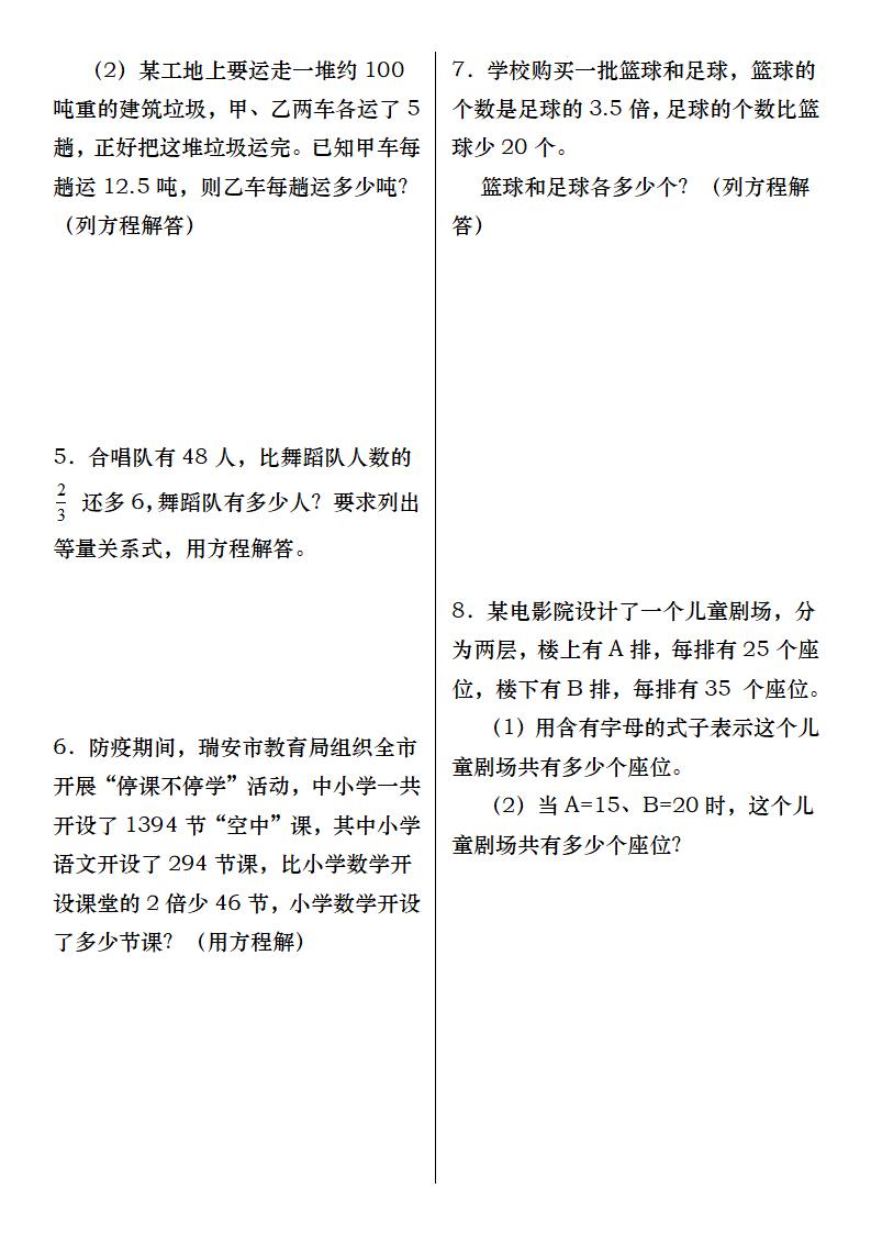 六下数学典型例题式与方程专项练习好创网-专注优质VIP网课 网络创业落地实操课程资源分享 – 每天更新_高质量项目输出好创网