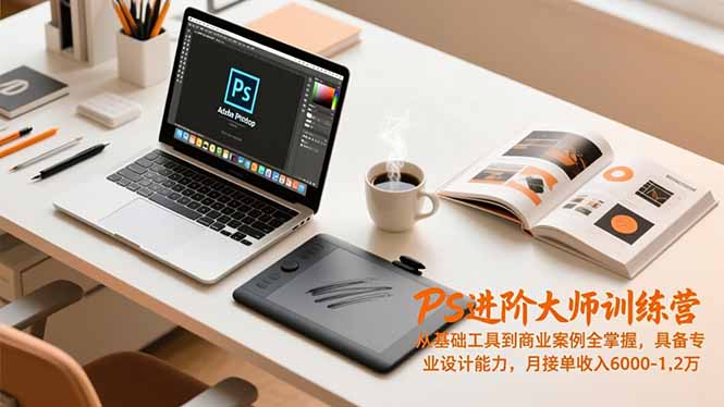 PS进阶大师训练营,从基础工具到商业案例全掌握,具备专业设计能力,月接单收入6000-1.2万好创网-专注优质VIP网课 网络创业落地实操课程资源分享 – 每天更新_高质量项目输出好创网