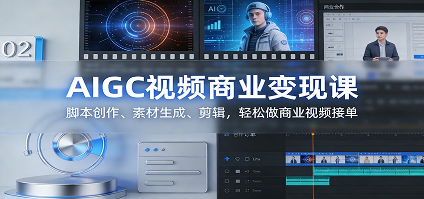 AIGC视频商业变现课：脚本创作、素材生成、剪辑，轻松做商业视频接单好创网-专注优质VIP网课 网络创业落地实操课程资源分享 – 每天更新_高质量项目输出好创网