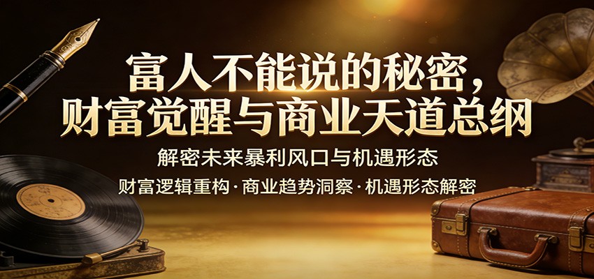 富人不能说的秘密，财富觉醒与商业天道总纲，解密未来暴利风口与机遇形态好创网-专注优质VIP网课 网络创业落地实操课程资源分享 – 每天更新_高质量项目输出好创网