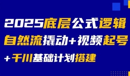 2025底层公式逻辑自然流撬动+视频起号+千川基础计划搭建好创网-专注优质VIP网课 网络创业落地实操课程资源分享 – 每天更新_高质量项目输出好创网