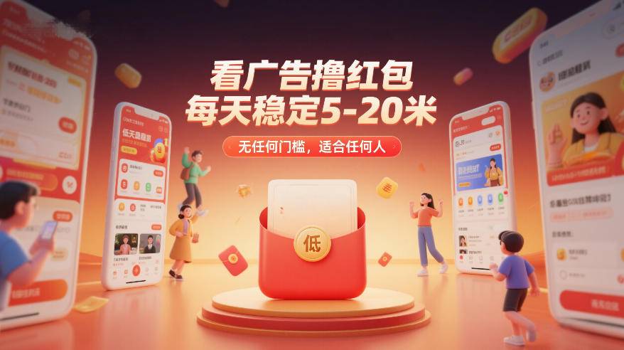 看广告撸红包，每天稳定5-20米，无任何门槛，适合任何人好创网-专注优质VIP网课 网络创业落地实操课程资源分享 – 每天更新_高质量项目输出好创网