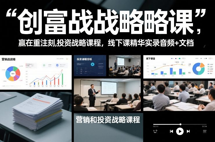 创富战略课，赢在重注时刻，营销和投资战略课程，线下课精华实录音频+文档好创网-专注优质VIP网课 网络创业落地实操课程资源分享 – 每天更新_高质量项目输出好创网