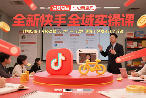 全新快手全域实操课，封神级快手实操课横空出世，一节课打通快手好物变现全链路好创网-专注优质VIP网课 网络创业落地实操课程资源分享 – 每天更新_高质量项目输出好创网