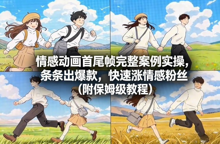 情感动画首尾帧完整案例实操，条条出爆款，快速涨情感粉丝(附保姆级教程)好创网-专注优质VIP网课 网络创业落地实操课程资源分享 – 每天更新_高质量项目输出好创网