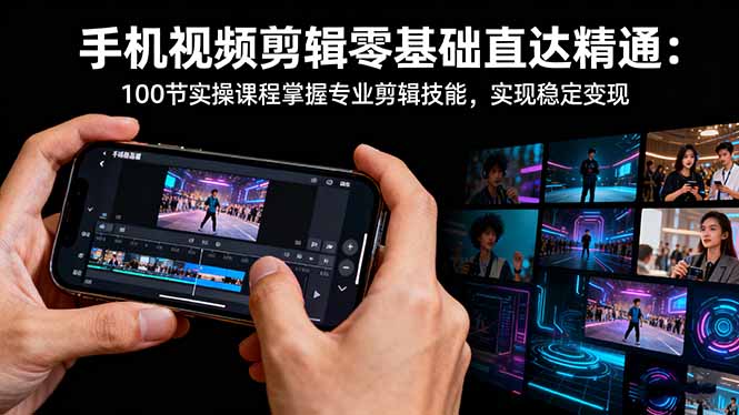 手机视频剪辑零基础直达精通：100节实操课程掌握专业剪辑技能，实现稳...好创网-专注优质VIP网课 网络创业落地实操课程资源分享 – 每天更新_高质量项目输出好创网