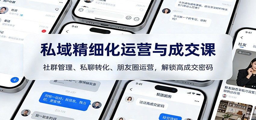 私域精细化运营与成交课：社群管理、私聊转化、朋友圈运营，解锁高成交密码好创网-专注优质VIP网课 网络创业落地实操课程资源分享 – 每天更新_高质量项目输出好创网