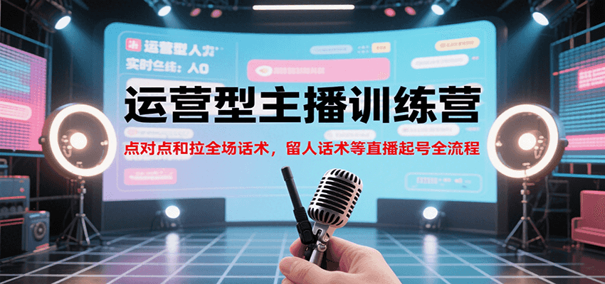 运营型主播训练营，点对点和拉全场话术，留人话术等直播起号全流程(更新7月)好创网-专注优质VIP网课 网络创业落地实操课程资源分享 – 每天更新_高质量项目输出好创网