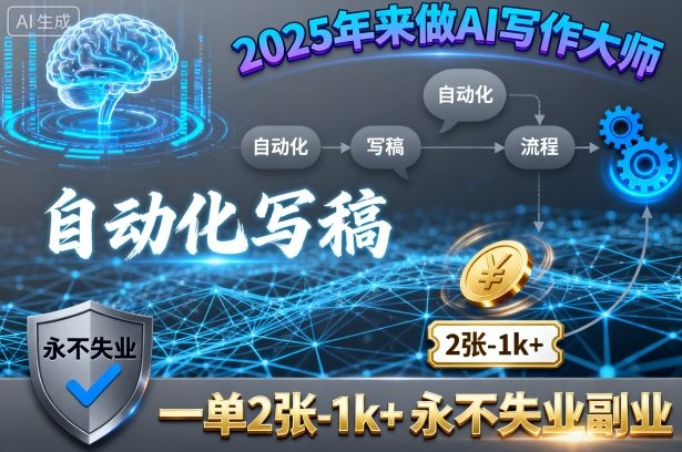 2025年来做AI写作大师,自动化写稿,一单2张-1k+,永不失业副业好创网-专注优质VIP网课 网络创业落地实操课程资源分享 – 每天更新_高质量项目输出好创网