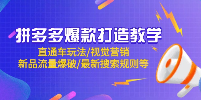拼多多爆款打造教学：直通车玩法/视觉营销/新品流量爆破/最新搜索规则等好创网-专注优质VIP网课 网络创业落地实操课程资源分享 – 每天更新_高质量项目输出好创网