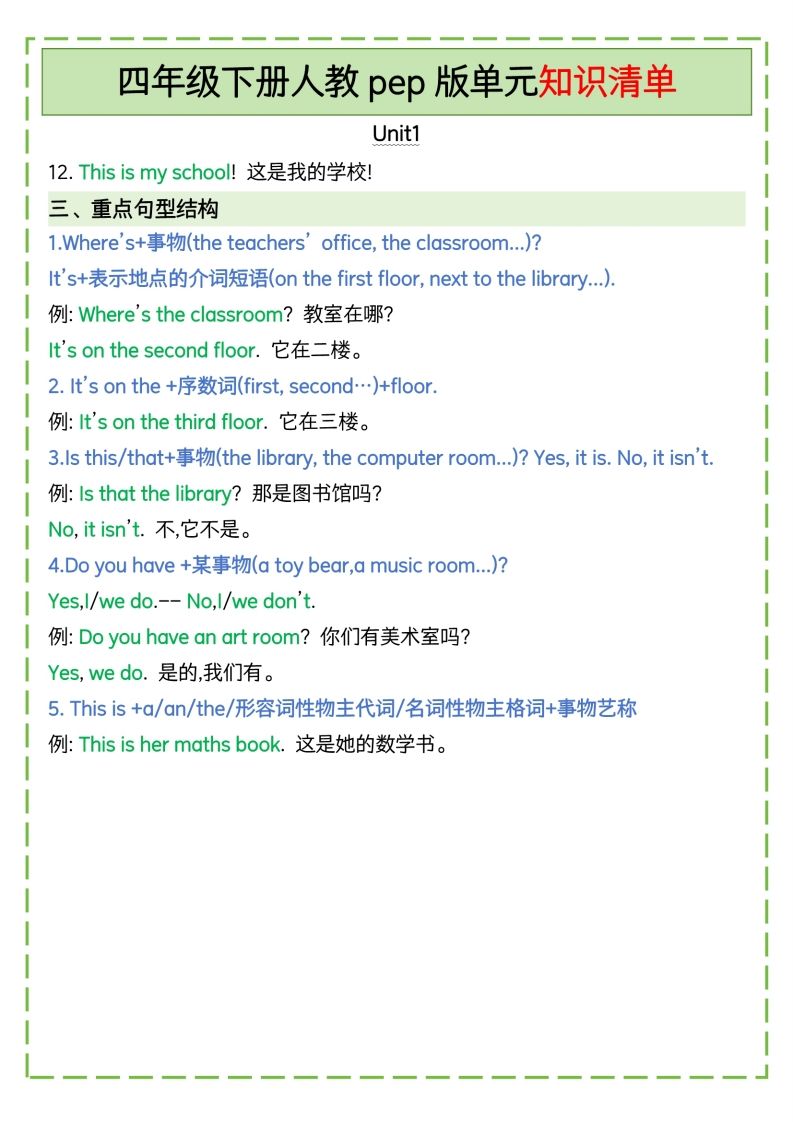 四下英语人教pep版单元知识清单好创网-专注优质VIP网课 网络创业落地实操课程资源分享 – 每天更新_高质量项目输出好创网