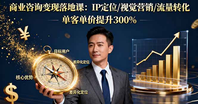 商业咨询变现落地课：IP定位/视觉营销/流量转化，单客单价提升300%好创网-专注优质VIP网课 网络创业落地实操课程资源分享 – 每天更新_高质量项目输出好创网