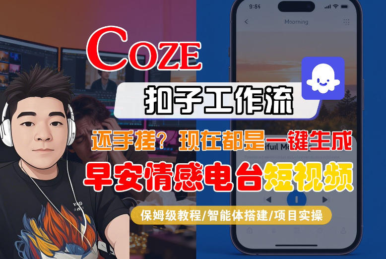 【Coze工作流搭建实操教程】【coze】早安情感电台日签视频还在手动做？用扣子工作流自动生成，省时90%好创网-专注优质VIP网课 网络创业落地实操课程资源分享 – 每天更新_高质量项目输出好创网