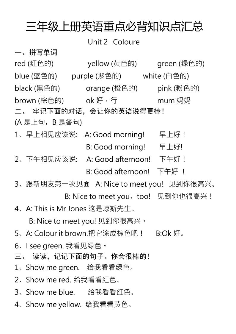 三年级上册英语重点必背知识点汇总好创网-专注优质VIP网课 网络创业落地实操课程资源分享 – 每天更新_高质量项目输出好创网