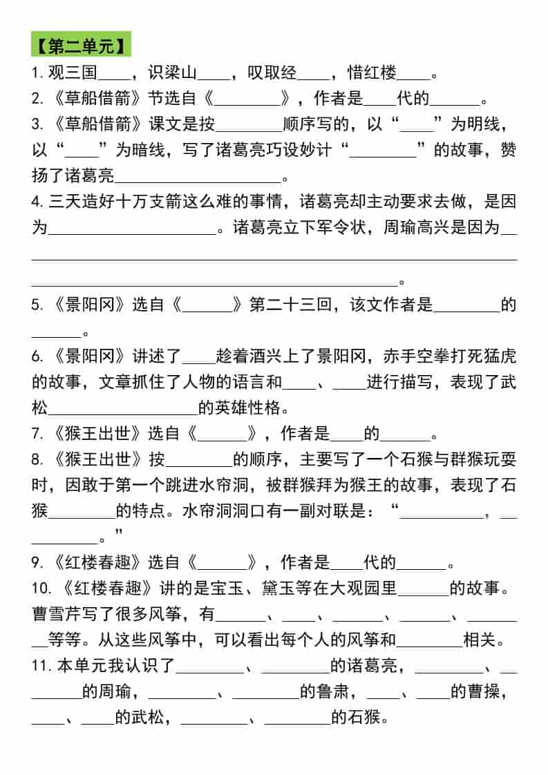 五年级下语文寒假预习各单元知识点梳理好创网-专注优质VIP网课 网络创业落地实操课程资源分享 – 每天更新_高质量项目输出好创网