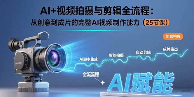 AI+视频拍摄与剪辑全流程:从创意到成片的完整AI视频制作能力(25节课好创网-专注优质VIP网课 网络创业落地实操课程资源分享 – 每天更新_高质量项目输出好创网