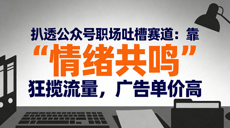 扒透公众号职场吐槽赛道：靠“情绪共鸣”狂揽流量，广告单价高好创网-专注优质VIP网课 网络创业落地实操课程资源分享 – 每天更新_高质量项目输出好创网