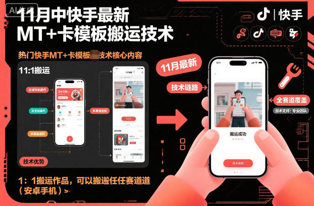 11月中快手最新MT+卡模板搬运技术,1:1搬运作品,可以搬运任何赛道(安卓手机)好创网-专注优质VIP网课 网络创业落地实操课程资源分享 – 每天更新_高质量项目输出好创网