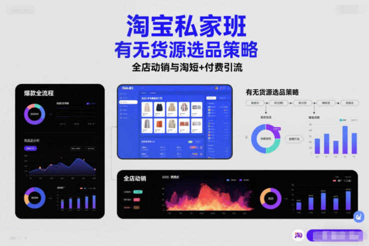 淘宝私家班，有无货源选品策略，高成功率爆款全流程打法，全店动销与淘短+付费引流好创网-专注优质VIP网课 网络创业落地实操课程资源分享 – 每天更新_高质量项目输出好创网