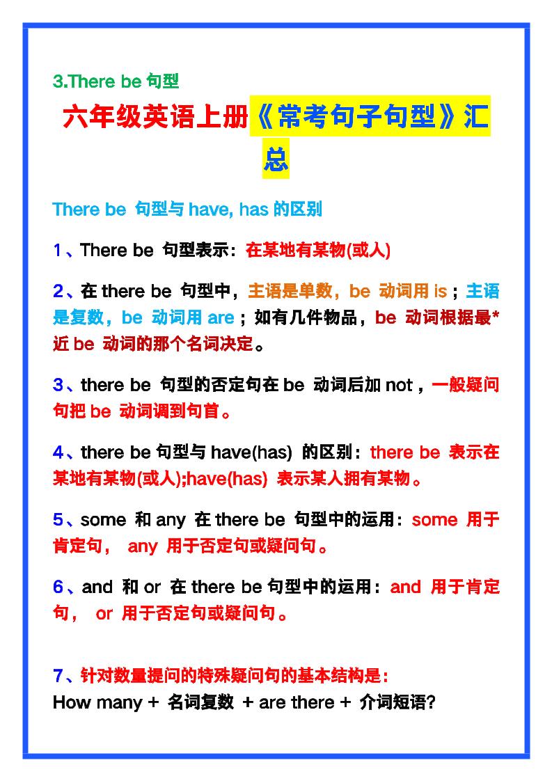 【2025秋新版】六年级英语上册《常考句子句型》汇总，学习巩固必备！好创网-专注优质VIP网课 网络创业落地实操课程资源分享 – 每天更新_高质量项目输出好创网