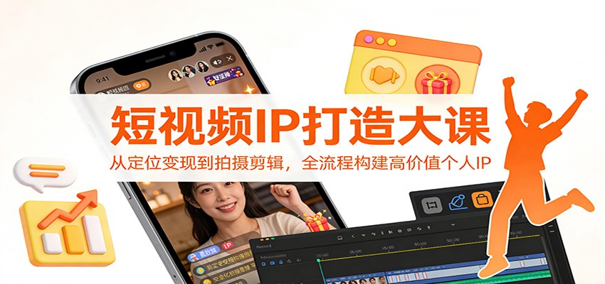 短视频IP打造大课：从定位变现到拍摄剪辑，全流程构建高价值个人IP好创网-专注优质VIP网课 网络创业落地实操课程资源分享 – 每天更新_高质量项目输出好创网