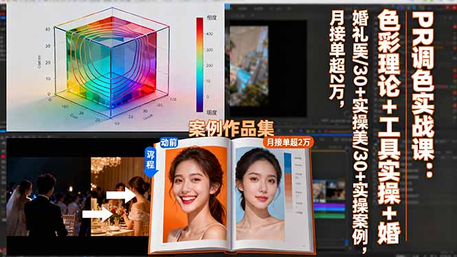 PR调色实战课：色彩理论+工具实操+婚礼医美/30+实操案例，月接单超2万好创网-专注优质VIP网课 网络创业落地实操课程资源分享 – 每天更新_高质量项目输出好创网