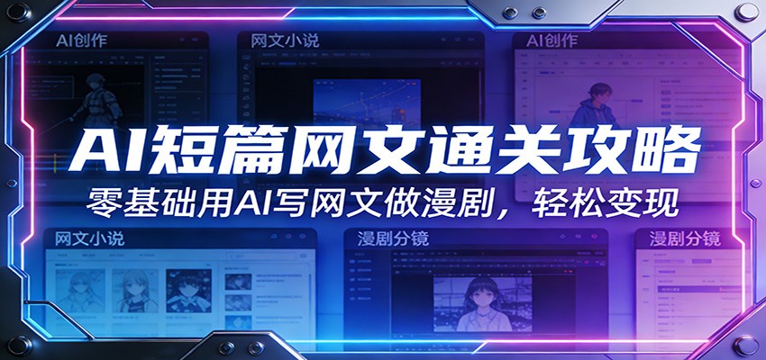 AI短篇网文通关攻略：零基础用AI写网文做漫剧，轻松变现好创网-专注优质VIP网课 网络创业落地实操课程资源分享 – 每天更新_高质量项目输出好创网