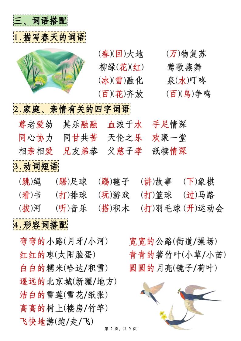 25年新一下语文期中知识点汇总（9页）好创网-专注优质VIP网课 网络创业落地实操课程资源分享 – 每天更新_高质量项目输出好创网