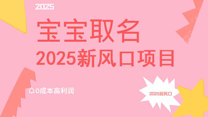 2025新风口项目宝宝取名，0成本高利润，附保姆级教程，月入过万不是梦好创网-专注优质VIP网课 网络创业落地实操课程资源分享 – 每天更新_高质量项目输出好创网