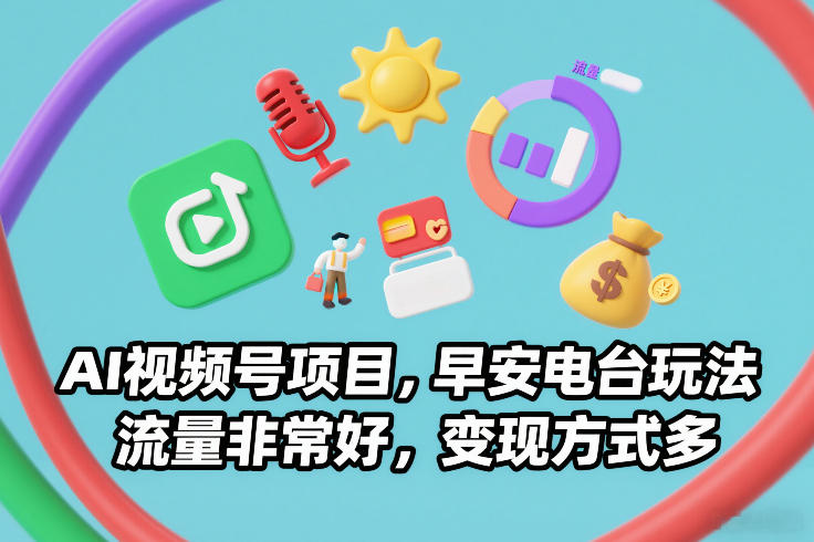 AI视频号项目，早安电台玩法，流量非常好，变现方式多好创网-专注优质VIP网课 网络创业落地实操课程资源分享 – 每天更新_高质量项目输出好创网