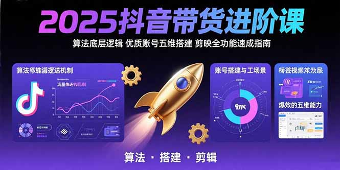 2025抖音带货进阶课:算法底层逻辑,优质账号五维搭建,剪映全功能速成指南好创网-专注优质VIP网课 网络创业落地实操课程资源分享 – 每天更新_高质量项目输出好创网