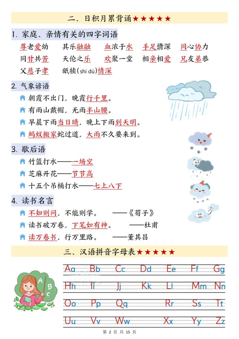 26春一下语文寒假预习知识点汇总（15页）好创网-专注优质VIP网课 网络创业落地实操课程资源分享 – 每天更新_高质量项目输出好创网