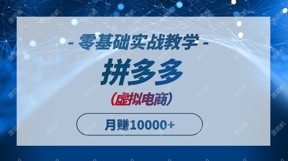 拼多多虚拟电商,零基础实战教学,快速打爆商品,新手也能月入10000+好创网-专注优质VIP网课 网络创业落地实操课程资源分享 – 每天更新_高质量项目输出好创网