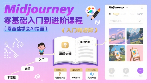 midjourney零基础入门到进阶课程，零基础学会AI绘画好创网-专注优质VIP网课 网络创业落地实操课程资源分享 – 每天更新_高质量项目输出好创网