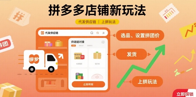 拼多多店铺新玩法,代发供应链上拼玩法好创网-专注优质VIP网课 网络创业落地实操课程资源分享 – 每天更新_高质量项目输出好创网