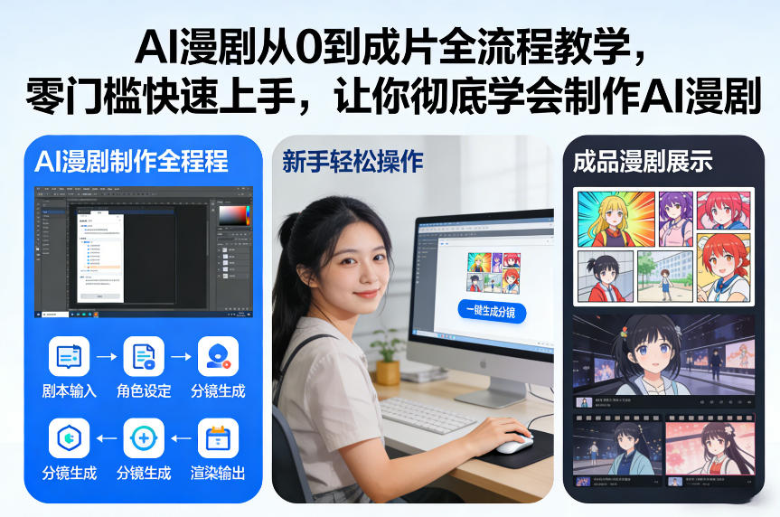 AI漫剧从0到成片全流程教学，零门槛快速上手，让你彻底学会制作AI漫剧【保姆级教程】好创网-专注优质VIP网课 网络创业落地实操课程资源分享 – 每天更新_高质量项目输出好创网