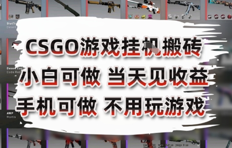CSGO游戏挂G搬砖,小白纯手机即可操作,不用电脑打游戏,日入3张+,副业网创项目【揭秘】好创网-专注优质VIP网课 网络创业落地实操课程资源分享 – 每天更新_高质量项目输出好创网
