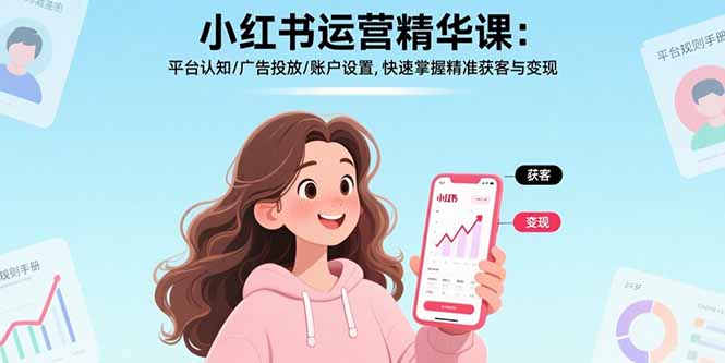 小红书运营精华课-更新：平台认知/广告投放/账户设置,快速掌握精准获客与变现好创网-专注优质VIP网课 网络创业落地实操课程资源分享 – 每天更新_高质量项目输出好创网