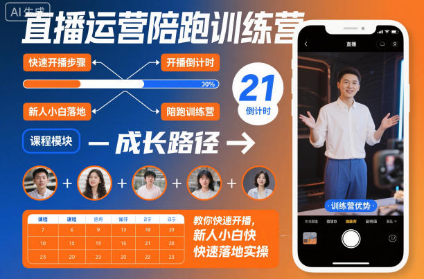 直播运营陪跑训练营，教你快速开播，新人小白快速落地实操好创网-专注优质VIP网课 网络创业落地实操课程资源分享 – 每天更新_高质量项目输出好创网