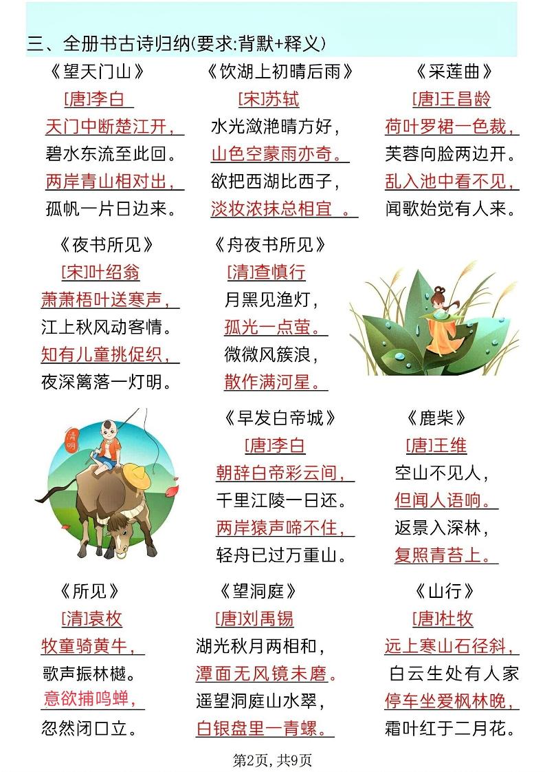 新三上语文全册知识点汇总（9页）好创网-专注优质VIP网课 网络创业落地实操课程资源分享 – 每天更新_高质量项目输出好创网