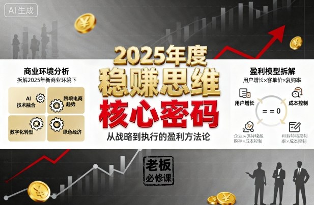 2025年度稳賺思维老板创业营，拆解2025年新商业环境下，企业实现持续盈利的核心密码好创网-专注优质VIP网课 网络创业落地实操课程资源分享 – 每天更新_高质量项目输出好创网