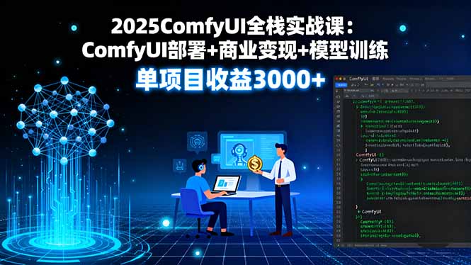 2025ComfyUI全栈实战课:ComfyUI部署+商业变现+模型训练,单项目收益3000+好创网-专注优质VIP网课 网络创业落地实操课程资源分享 – 每天更新_高质量项目输出好创网